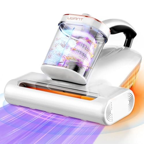 uwant Mattress Vacuum Cleaner, 16Kpa 450W Bed Vacuum Cleaner with 253.7nm UV-C Light, 149°F Heat, 36000 RPM/Min Tapping，HEPA Filter & Ultrasonic, Handheld Vacuums for Bed, Sofa, Couch, Crib