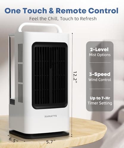 XAMATTS Portable Air Conditioners, 1700ml Evaporative Air Cooler with Remote, 120° Oscillating Mini Air Conditioner Portable with 3 Speeds & 1-7H Timer, Portable AC Unit for Bedroom Room Office Desk 6
