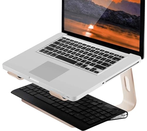 Orionstar Laptop Stand Aluminum Laptop Riser Compatible with Mac MacBook Air Pro 10 to 15.6 Inch Notebook Computer, Ergonomic Elevator Holder (Gold) 5
