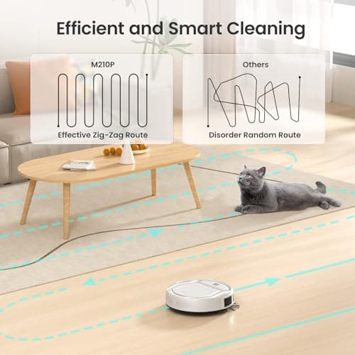 Lefant M210 Pro Robot Vacuum Cleaner, 2200Pa Powerful Suction, 120 Mins Runtime, Automatic Self-Charging, Wi-Fi/App/Alexa Control, Perfect for Pet Hair, Hard Floors, and Low-Pile Carpets 9