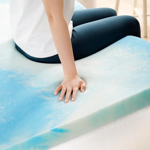 Best Price Mattress 4 Inch Swirl Gel AeroBreeze Cooling Air Flow Memory Foam Mattress Topper, Dorm Essentials, Twin 6