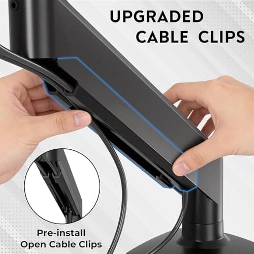 BONTEC Dual Monitor Stand for 15-38 Inch Screens, Gas Spring Adjustable Monitor Arm, Full Motion VESA 75x75/100x100mm Desk Mount with Tilt, Swivel, Rotation, Ergonomic Design for Home Office or Gaming 6