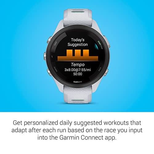 Garmin Forerunner 265S Advanced Multisport Touchscreen Smartwatch, Whitestone, Heart Rate Monitor, Daily Suggested Workouts, Up to 15 Day Battery Life - Signature Charging Bundle 8