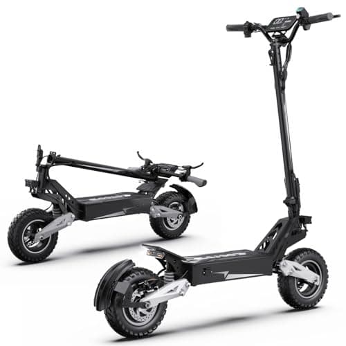 T10 Adult Electric Offroad Commuter Scooter - 30 MPH Fastest, 900W, 30-Mile Long Range, 11" Off-Road Tires, 48V 13.5Ah Battery