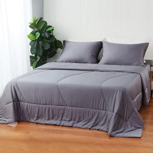 Bamboo Viscose All Season Comforter/Blanket - Ultra Soft & Breathable Comfort - Perfect Medium Weight for Snuggling Without Overheating - Enjoy Cozy Sleep All Night