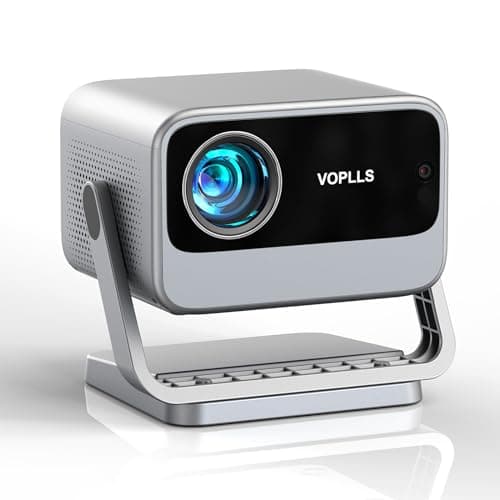 【Officially-Licensed APP & 2000 ANSI】4K Smart Projector with WiFi and Bluetooth, VOPLLS Auto Focus Portable Outdoor Projector, Movie Home Theater Proyector Adjustable Stand