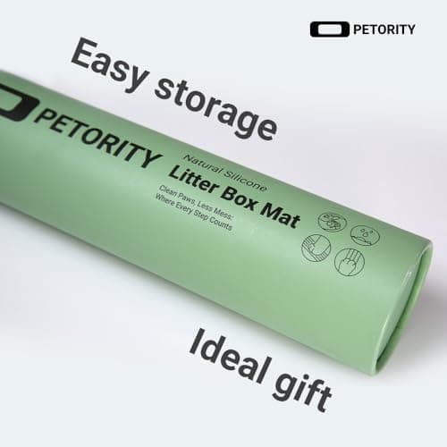 PETORITY Cat Litter Mat, Small 16''x24'' Food-Grade Silicone Litter Box Mat for Litter Trapping, Waterproof, Non-Slip, Easy to Clean,Grey 6