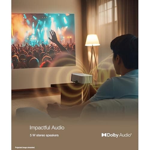 Epson EpiqVision Mini EF21 Portable Smart Laser Projector, Bright 1,000 Lumens, FHD 1080p HDR, 3-Chip 3LCD, Google TV, Netflix, Stereo Speakers, Family Party/Outdoor Backyard/Home Theater - White 6