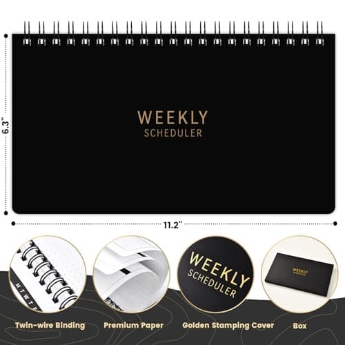 Weekly Planner 2026 - Spiral Bound, 11.2'' x 6.3'', Undated Daily Productive Weekly Planner, 55 Weeks 6