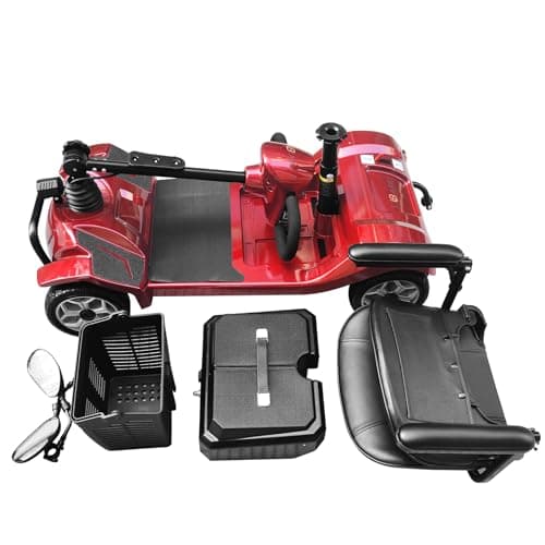 4 Wheel Mobility Scooter for Adults - 12V 12AH Battery Powered 12.4 Miles Range-330 lbs Weight Capacity Support Safety for Seniors-Rearview Mirrors Included 7