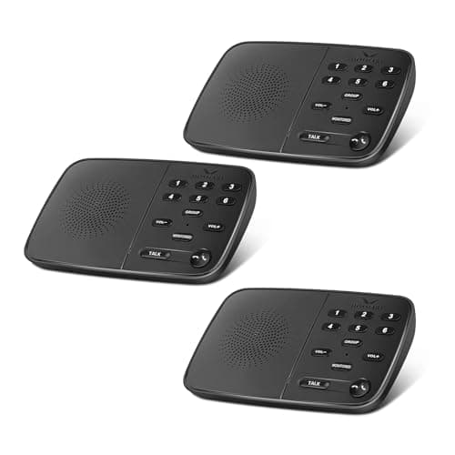 Hosmart Intercoms Wireless for Home UltraSpeak, 2024 Full Duplex Wireless Intercom System for Business, Room to Room Intercom Two Way Real-time Intercom with 1200 Feet Range (3 Stations)
