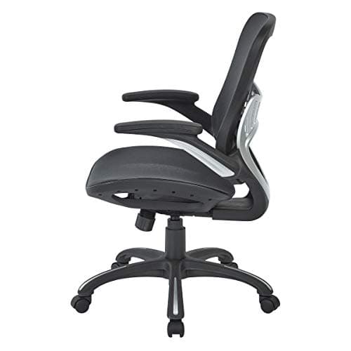 Office Star Riley Ventilated Manager's Office Desk Chair with Breathable Mesh Seat and Back, Black Base with Black 9