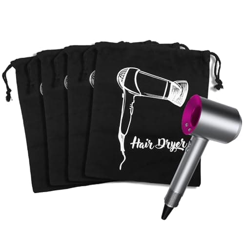 Hair Dryer Bags Bulk, Hairdryers Storage Drawstring Pouch, Blow Dryer Case Container Hairdryer and Styling Tools Accessories Bags for Hotel Home Travel Bathroom 13.7 x 11.8 in (8 PCS Black)