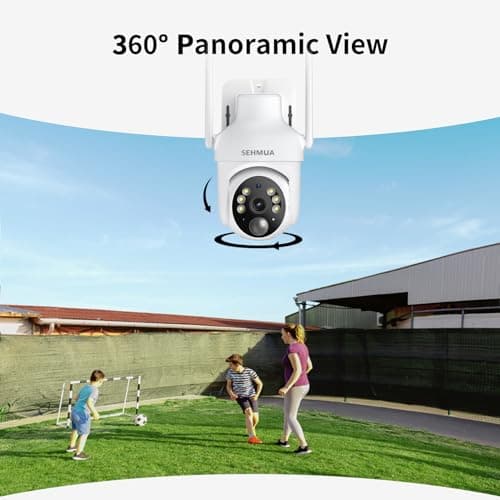 SEHMUA 2K Solar Security Cameras Wireless Outdoor, 2 Pack 360° View Pan/Tilt WiFi Security Camera Outside with Color Night Vision,Easy to Install, PIR Alarm, 2-Way Audio 5