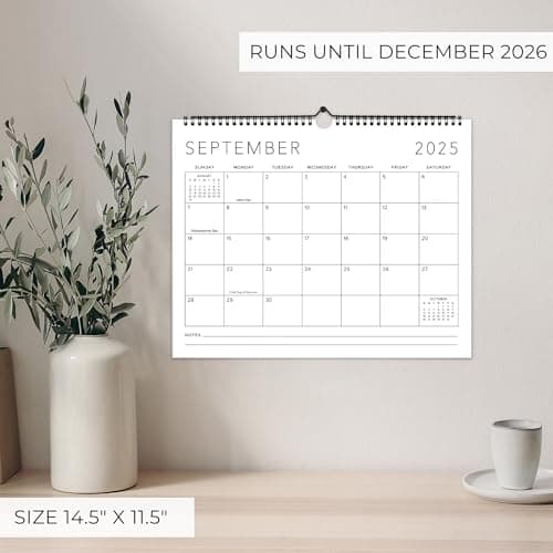 Beautiful 2026 Wall Calendar - Runs until December 2026 - Large 14.5" x 11.5" Office Wall Calendar for Easy Organizing 5