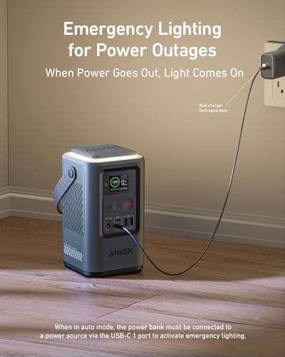 Anker Power Bank Power Station 60,000mAh,Portable Outdoor Generator 87W with Smart Digital Display, Retractable Auto Lighting and SOS Mode, Home Backup(PowerCore Reserve 192Wh) for Travel, Camping 5