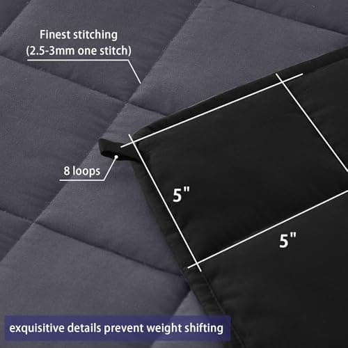 yescool Weighted Blanket for Adults (20 lbs, 60" x 80",Grey& Black) Cooling Heavy Blanket for Sleeping Perfect for 190-210 lbs, Queen Size Breathable Blanket with Premium Glass Bead, Machine Washable 5