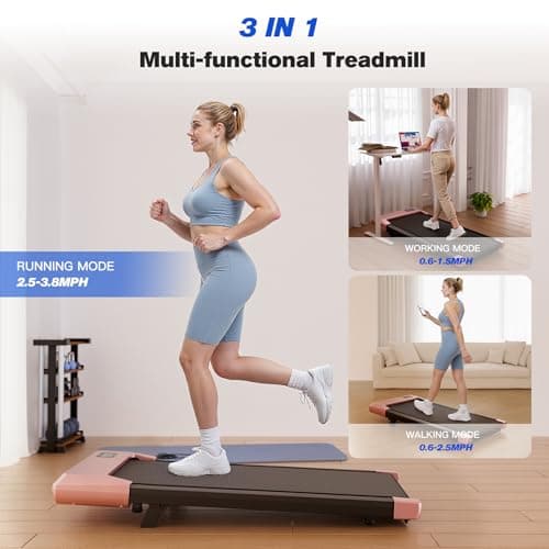 SupeRun Walking Pad with Incline, Under Desk Treadmill, 3 in 1 Portable Treadmills for Home with Remote Control LED Display, 2.5 HP Quiet Mini Treadmill for Office Home Use, 300 Lbs Capacity 9