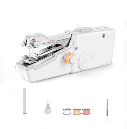 Portable Sewing Machine Suitable for Home, Mini Sewing Machine for Quick Stitching, Portable Sewing Machine Suitable for Home, Travel and DIY, Electric Handheld Sewing Machine for Beginners, White