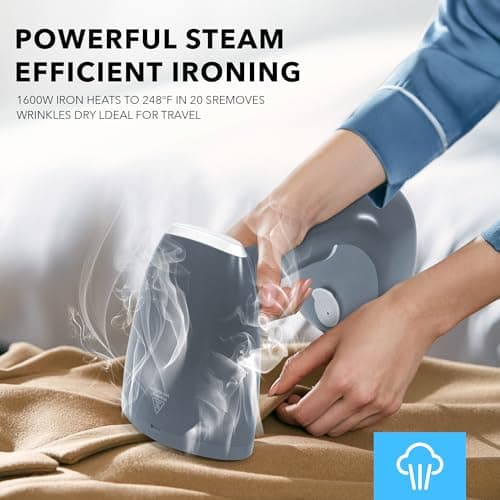 Tejoe Steamer for Clothes,Fast Heat-up & Wrinkle Removal Handheld Steam Garment Steamer, Portable 1600W,200ml Tank Clothes Steamer,and Convenient for Home & Travel Use,Suitable for All Fabrics(Grey) 3