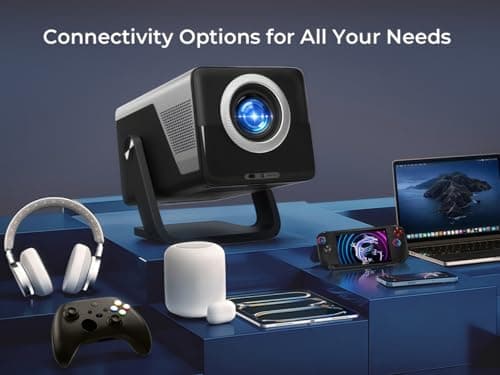 [4K Support/2000 ANSI/AI Visual Calibration] X7 Native 1080P Smart Projector with Android 14 OS,Compatible with Netflix YouTube,AI Auto Focus&Keystone,WiFi,Bluetooth,200" Display Black&Slate Gray 13