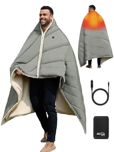 Kintiwe Pro Heated Blanket Battery Operated, 12V Portable Electric Heated Shawl Throw with 3 Heating Modes,Heating Outdoor Camping Blanket for Traveling,Picnics,Car,50''X70''