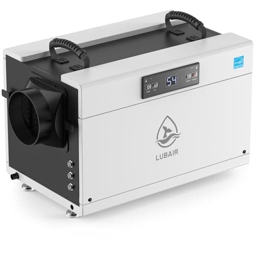 LUBAIR 145 pints Commercial Dehumidifiers for Basements,Energy Star Crawl Space Dehumidifier with Drain Hose,Industrial Dehumidifier for Large Space,Whole House,Auto Defrose
