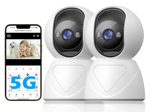 GUOANVISION 3MP Indoor Security Camera, 5G WiFi 360° Pan/Tilt Home Cameras for Baby Monitor/Pet/Elder/Kids/Bedroom, Auto-Focus and Zoom,Motion Tracking,2-Way Audio,Siren,3 Night Vision,Cloud&SD Card