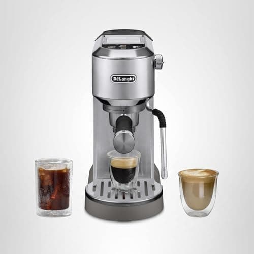 De'Longhi Dedica Duo Compact Espresso Machine - Cold Brew Coffee Maker with Milk Frother Wand- for Espresso, Hot & Iced Coffee, Cappuccinos, Lattes & Home Barista Brewing, Stainless Steel Finish 13