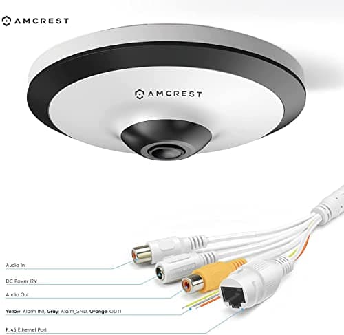 Amcrest Fisheye IP POE Camera, 360° Panoramic 5-Megapixel POE IP Camera, Fish Eye Security Indoor Camera, IVS Features and People Counting, MicroSD Recording, IP5M-F1180EW-V2 (White) 8