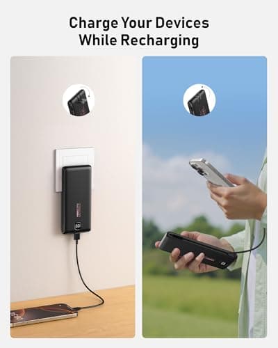 Portable Charger Power Bank Built in Cables and Wall Plug, 10000mAh iPhone Battery Pack Fast Charging, USB C External Slim Power Bank, Travel Essentials Compatible with iPhone 17 16 15 14 iPad, Black 8