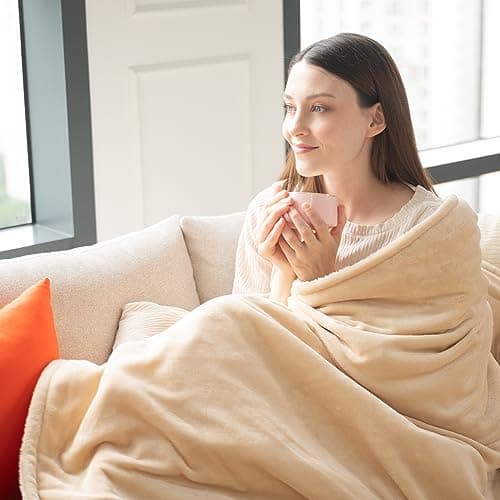 HubiCare Heated Blanket Electric Throw - (50"x 60") Soft Flannel Electric Blanket, Heating Blanket with 4 Time Settings & 6 Heat Settings, Warm Blanket Spirng Student Back to School Gifts Ideas 7