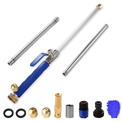 Jet Nozzle Power Washer for Garden Hose - Jet Water Hose Attachment, 2-in-1 High Pressure Power Washer with 2 Nozzles for Garden Hose, Cars, Driveways & Patios (1 Set-Blue)