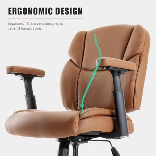 Okeysen Drafting Chair Standing Desk Chair, 500 LBS Leather Big and Tall Office Chair with Adjustable Armrests & Foot Ring, Modern Tall Desk Chair with Mid Back, Swivel Rolling Drafting Stool. 4