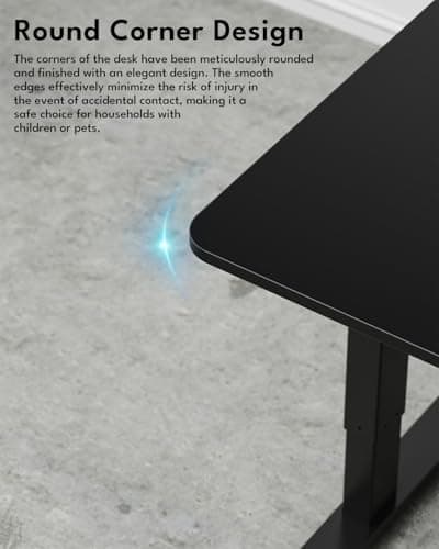 Zontera Standing Desk, Height Adjustable Electric Stand up Desk, 55 x 24 Inches Sit Stand Home Office Desk with Splice Board, Black Frame/Black Top 7