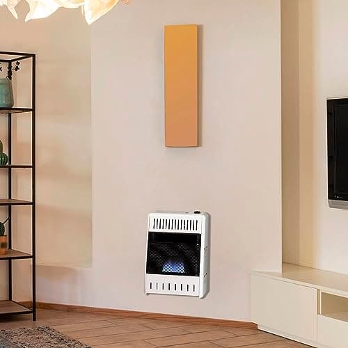 ProCom ML100TBA-B Ventless Propane Gas Blue Flame Space Heater with Thermostat Control for Home and Office Use, 10000 BTU, Heats Up to 500 Sq. Ft., Includes Wall Mount and Base Feet, White 9