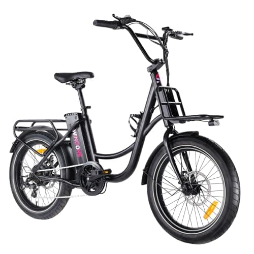 Windone E20 Electric Bike for Adults, Max 20 MPH Speed & 40 Miles Range, 20''×3.0'' Tire and 350W Motor Electric Bicycle, 7 Speed Shimano for Urban Commuters, Removable Battery, Ebike