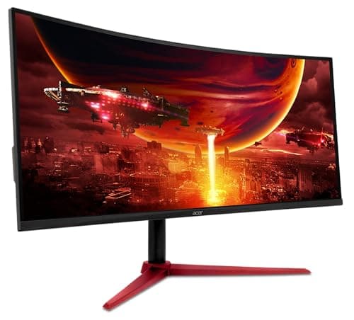 acer Nitro 34 Inch UWQHD 3440 x 1440 1500R Curved PC Gaming Monitor | AMD FreeSync Premium | Up to 180Hz Refresh | 1ms (VRB) | 400nit | DisplayHDR 400 | One DP 1.4 & Two HDMI 2.0 | XZ342CU Vbmiiphx 8