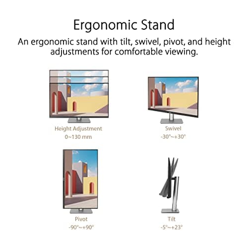 ASUS ProArt Display 27” 4K HDR Professional Monitor (PA279CRV) - IPS, UHD (3840 x 2160), 99% DCI-P3/Adobe RGB, ΔE < 2, Calman Verified, USB-C PD 96W, DisplayPort, Daisy-Chain, Ergonomic, 3yr Warranty 9