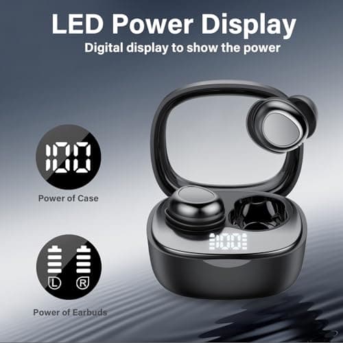 Sleep Ear Buds, 2025 True Wireless Earbuds, Ultra-Mini Bluetooth 5.4 Earbuds for Side Sleepers, 42H Play Hi-Fi Stereo 3D Bass Noise Cancelling Bluetooth headphones, USB C, IP7 Waterproof LED Earphones 9