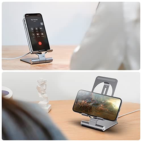 Nillkin Fast Wireless Charger - Metal Foldable and Adjustable Wireless Charging Stand for iPhone 16 15 14 13 12, Samsung Galaxy S25 S24 S23 S22 S21 Ultra/Plus and Android Phones, Space Grey 5