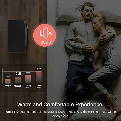 Della 17 Inch 1400W Compact Freestanding Portable Electric Fireplace Stove Heater with Realistic 3D Flame Effect, Infrared Quartz Indoor Heat, Faux Logs - Black 5