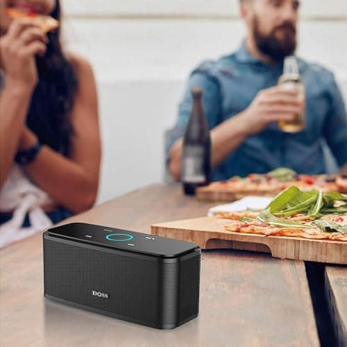 DOSS SoundBox Touch Wireless Bluetooth Speaker-12W HD Sound with Rich Bass, IPX5 Waterproof, 20H Playtime, Handsfree, for Gatherings, Home, Office, Outdoor, Travel-Black 8