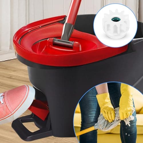 4Pcs Spin Mop Replacement Parts, Spin Mop Bucket Clutch Bearing Gear Sprockets Replacement Compatible with Ocedar, One Way Bearing Sprockets Pedal Repair Replacement for Vileda and More Rotation Mop 7