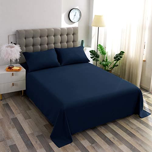 Sfoothome 2 Pack Fitted Sheets Twin Size, Brushed Microfiber, Extra Soft and Comfortable - Wrinkle, Fade Resistant,Navy Sheets with Deep Pocket 5