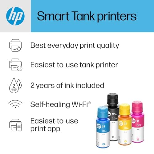 HP Smart Tank Plus 651 Wireless All-in-One Printer, Ink Tank Printer-for-Home Use, 2 Years of Ink Included Auto Document Feeder, Mobile Print, Scan, Copy, Fax, an EcoTank Alternative (7XV38A) 9