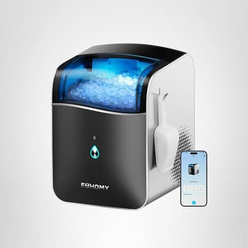 EUHOMY Smart Nugget Ice Maker Countertop, Pebble Ice Maker Machine with APP Control, 40lbs/24H, Ready in 7 Mins, Self-Cleaning, Portable Sonic Ice Makers with Hanging Ice Scoop for Home/Kitchen/Office 10