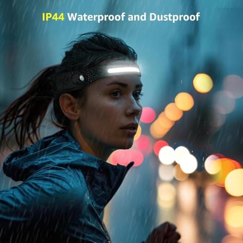 Lepro Headlamp - Super Bright LED Head Lamp Rechargeable with 230°Wide Beam, Adjustable Spotlight, Motion Sensor, 5 Modes, Waterproof Lightweight Headlight Flashlight for Camping Running 5