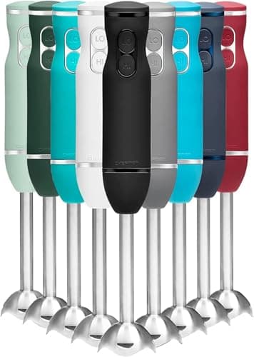 Chefman Immersion Stick Hand Blender Powerful Electric Ice Crushing 2-Speed Control Handheld Food Mixer, Purees, Smoothies, Shakes, Sauces and Soups, Black