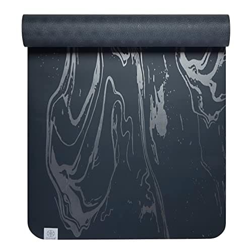 Gaiam Dry-Grip Yoga Mat - 5mm Thick Non-Slip Exercise & Fitness Mat for Standard or Hot Yoga, Pilates and Floor Workouts - Cushioned Support, Non-Slip Coat - 68 x 24 Inches - Marbled 7